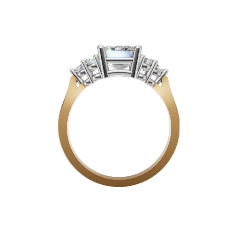 Emerald Cut Three Stone Dress Ring
